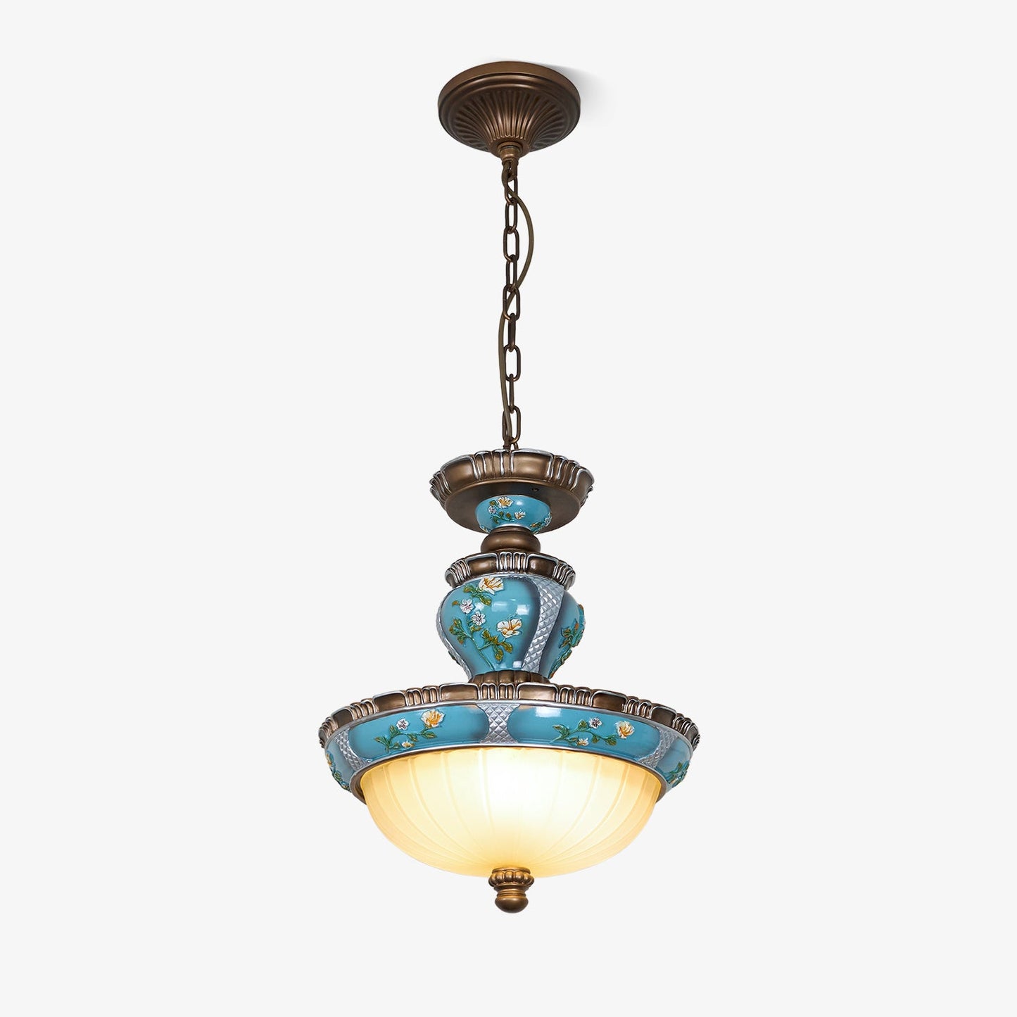 Retro Floral Resin Droplight Pendant Light