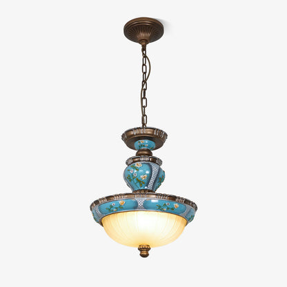 Retro Floral Resin Droplight Pendant Light