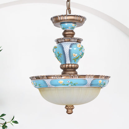 Retro Floral Resin Droplight Pendant Light