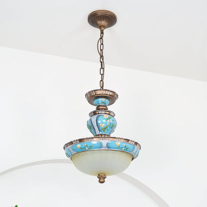 Retro Floral Resin Droplight Pendant Light