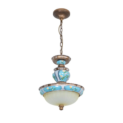 Retro Floral Resin Droplight Pendant Light