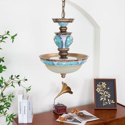 Retro Floral Resin Droplight Pendant Light