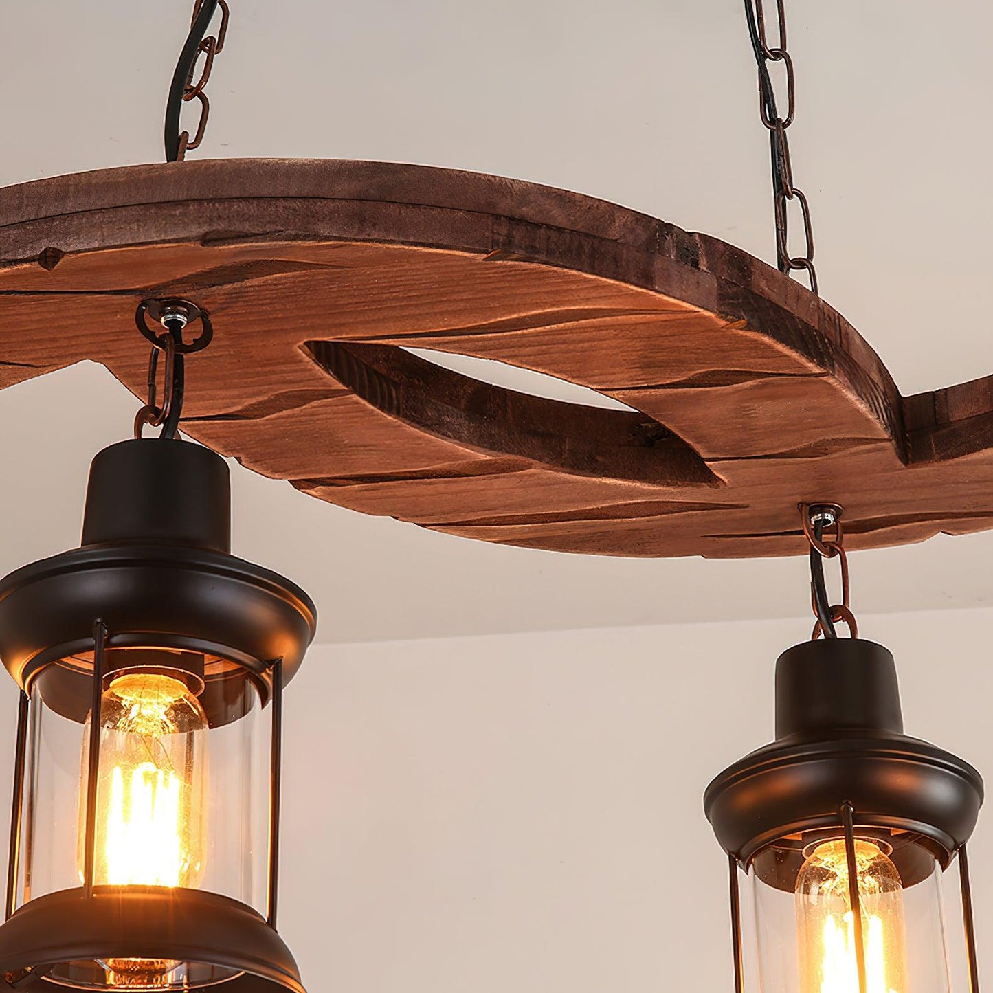 Retro Boat Wood Ceiling fixture Chandelier
