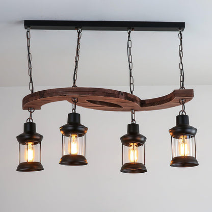 Retro Boat Wood Ceiling fixture Chandelier
