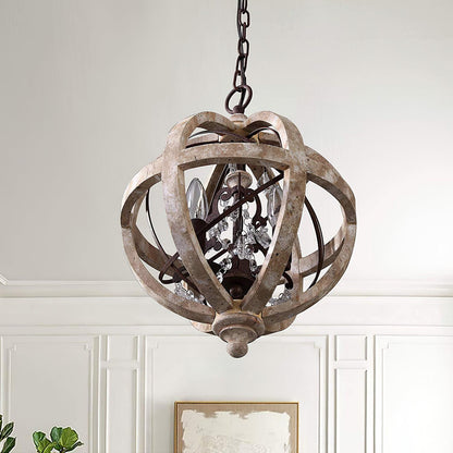 Retro Globe Weathered Gasolier Chandelier