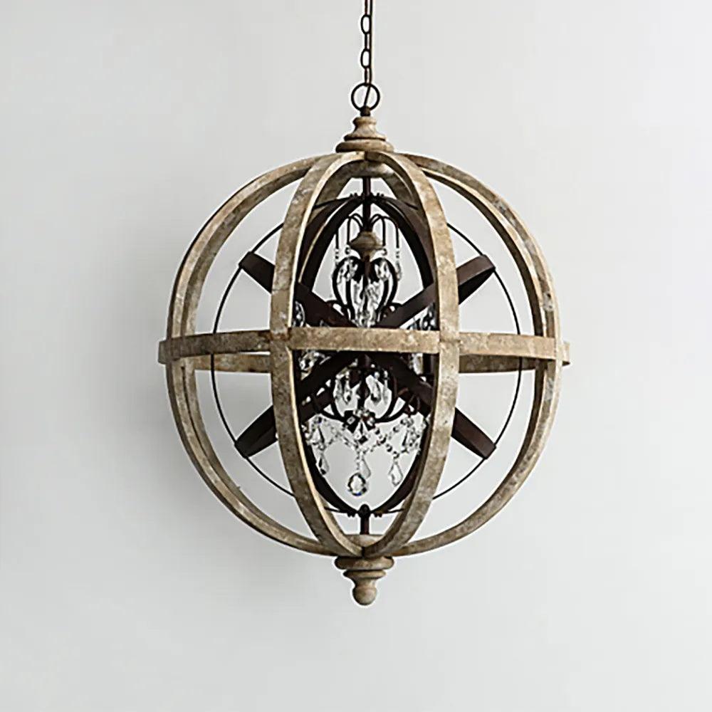 Retro Globe Weathered Gasolier Chandelier