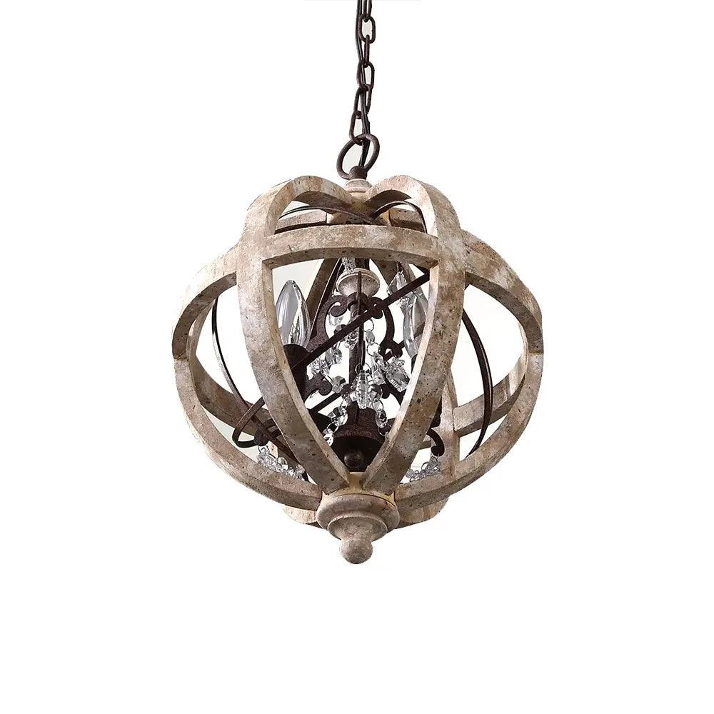 Retro Globe Weathered Gasolier Chandelier