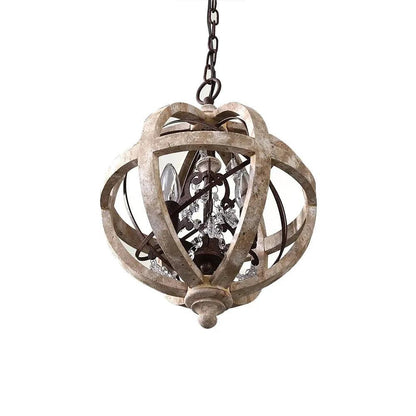 Retro Globe Weathered Gasolier Chandelier