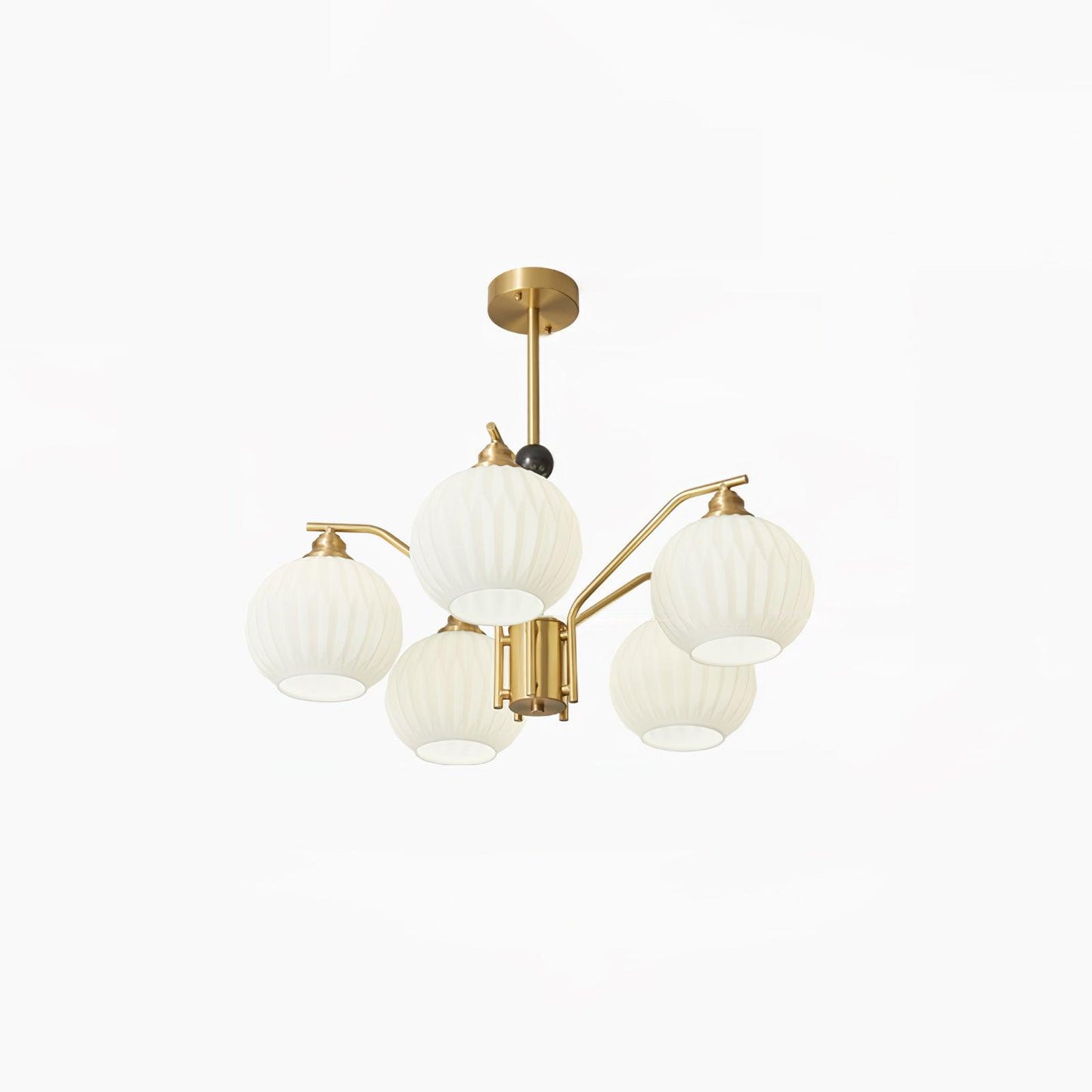 Ribbed Glass Gold Pendant light Chandelier