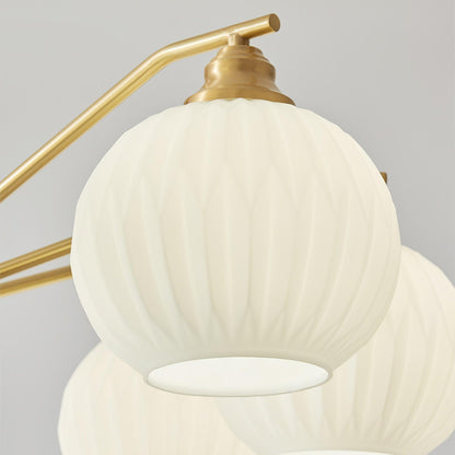 Ribbed Glass Gold Pendant light Chandelier