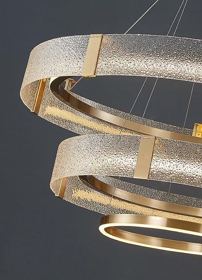 Ripple Glass Gasolier Chandelier