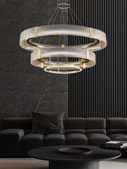 Ripple Glass Gasolier Chandelier