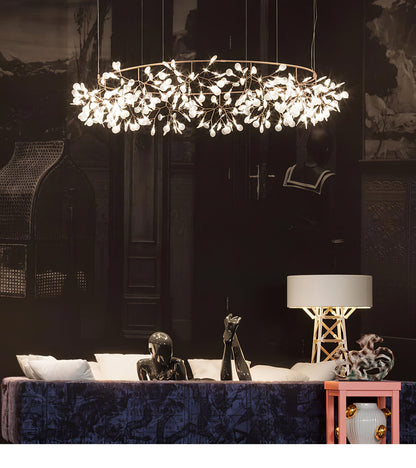 Rose Gold Firefly LED Candelabrum Chandelier