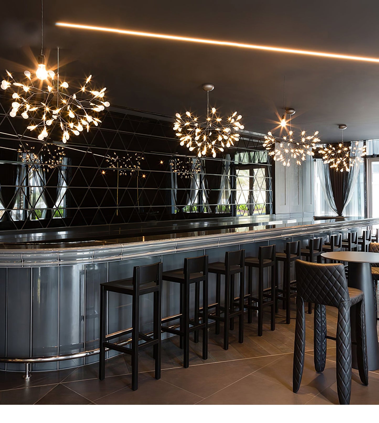 Rose Gold Firefly LED Candelabrum Chandelier