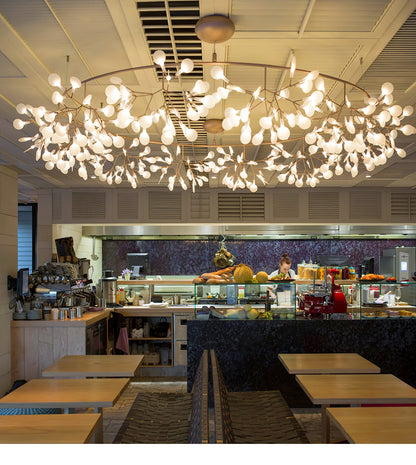 Rose Gold Firefly LED Candelabrum Chandelier