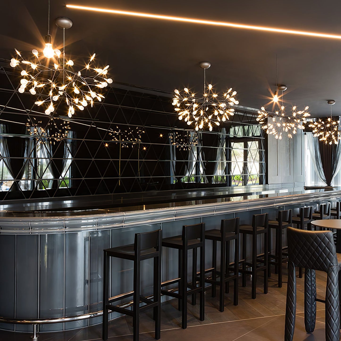 Rose Gold Firefly LED Candelabrum Chandelier