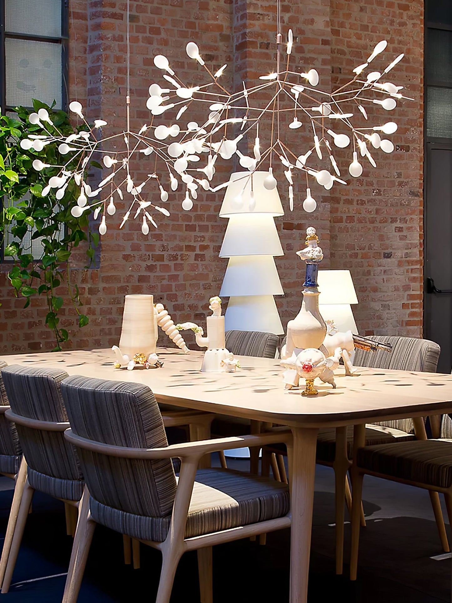 Rose Gold Firefly LED Candelabrum Chandelier