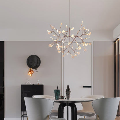 Rose Gold Firefly LED Candelabrum Chandelier