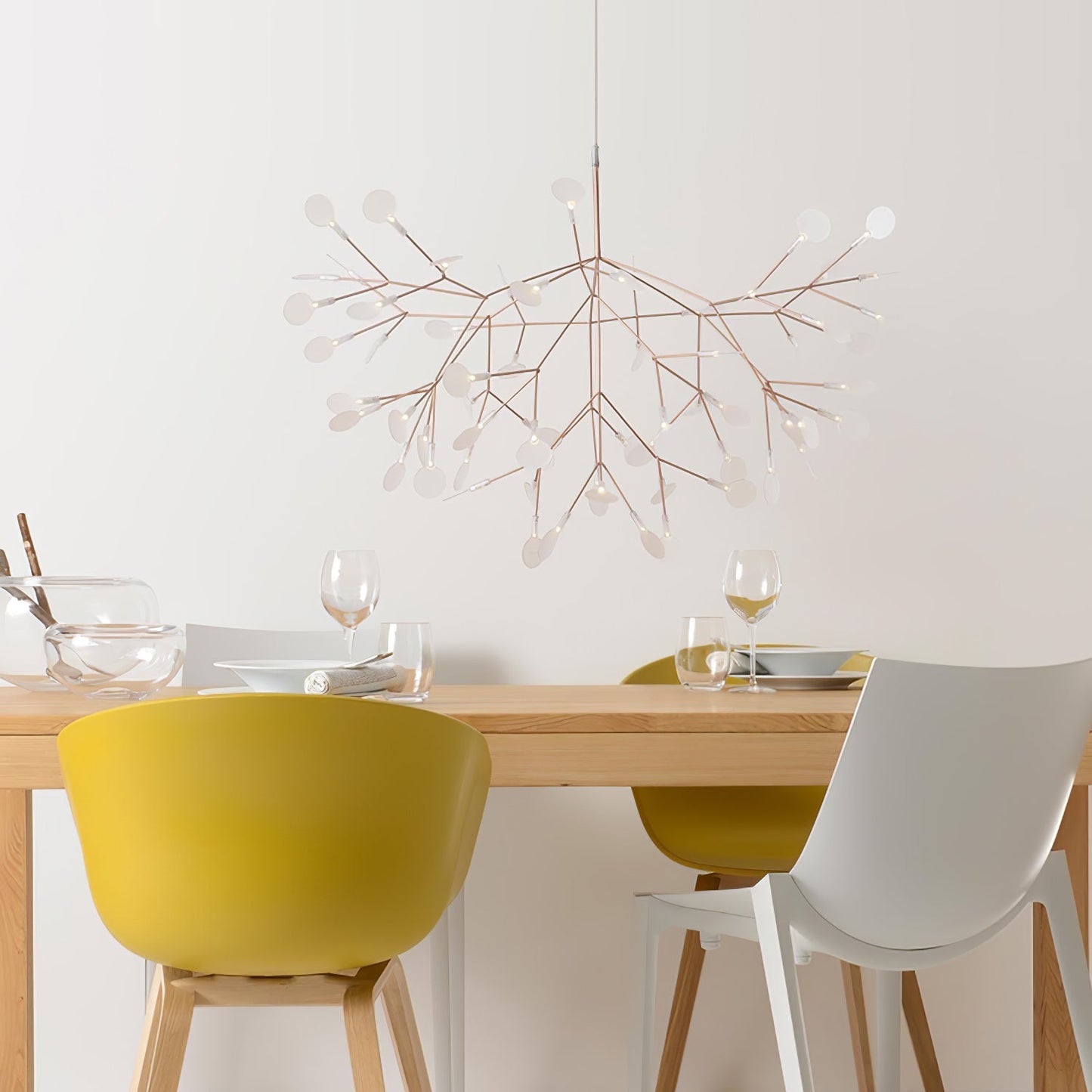 Rose Gold Firefly LED Candelabrum Chandelier