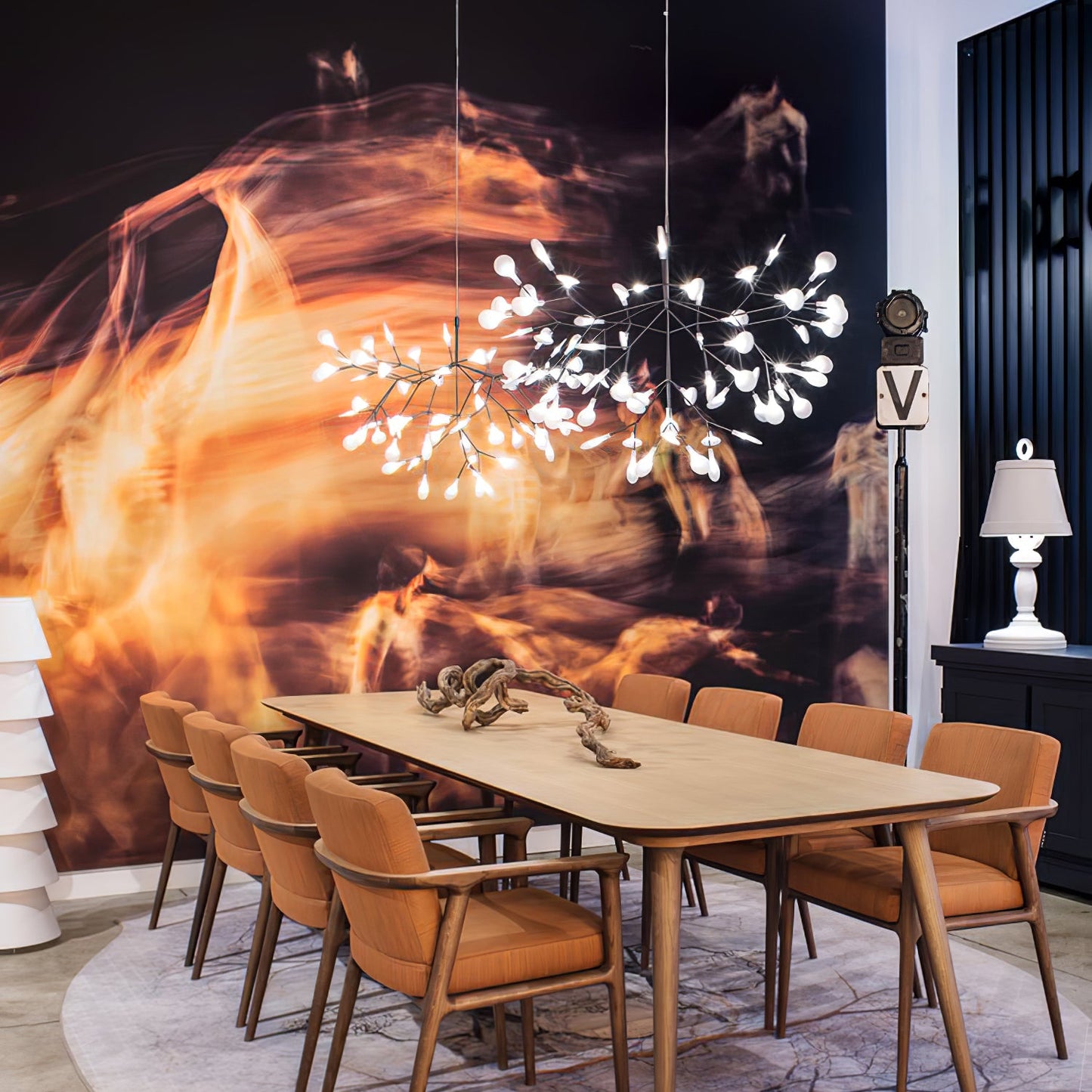 Rose Gold Firefly LED Candelabrum Chandelier