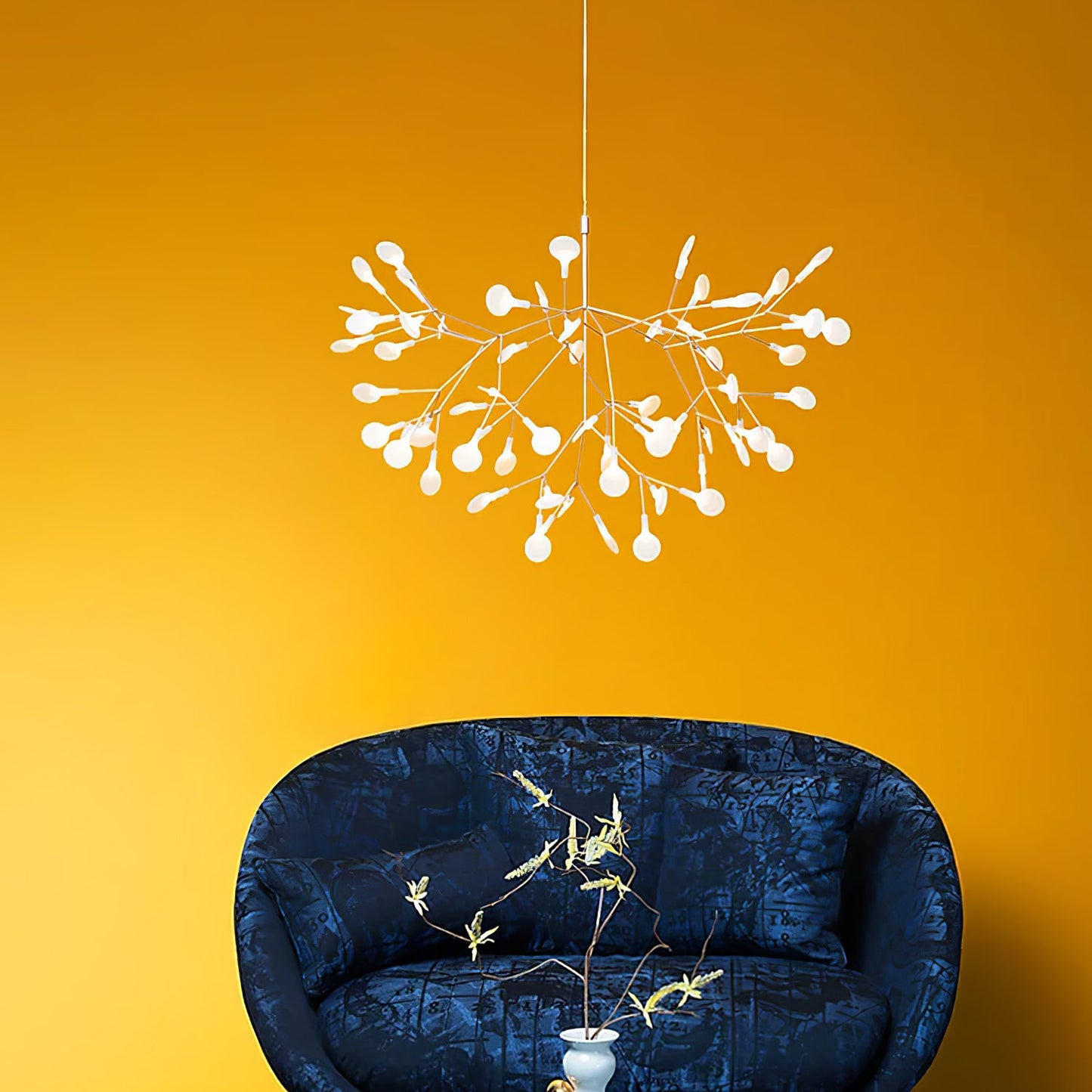 Rose Gold Firefly LED Candelabrum Chandelier