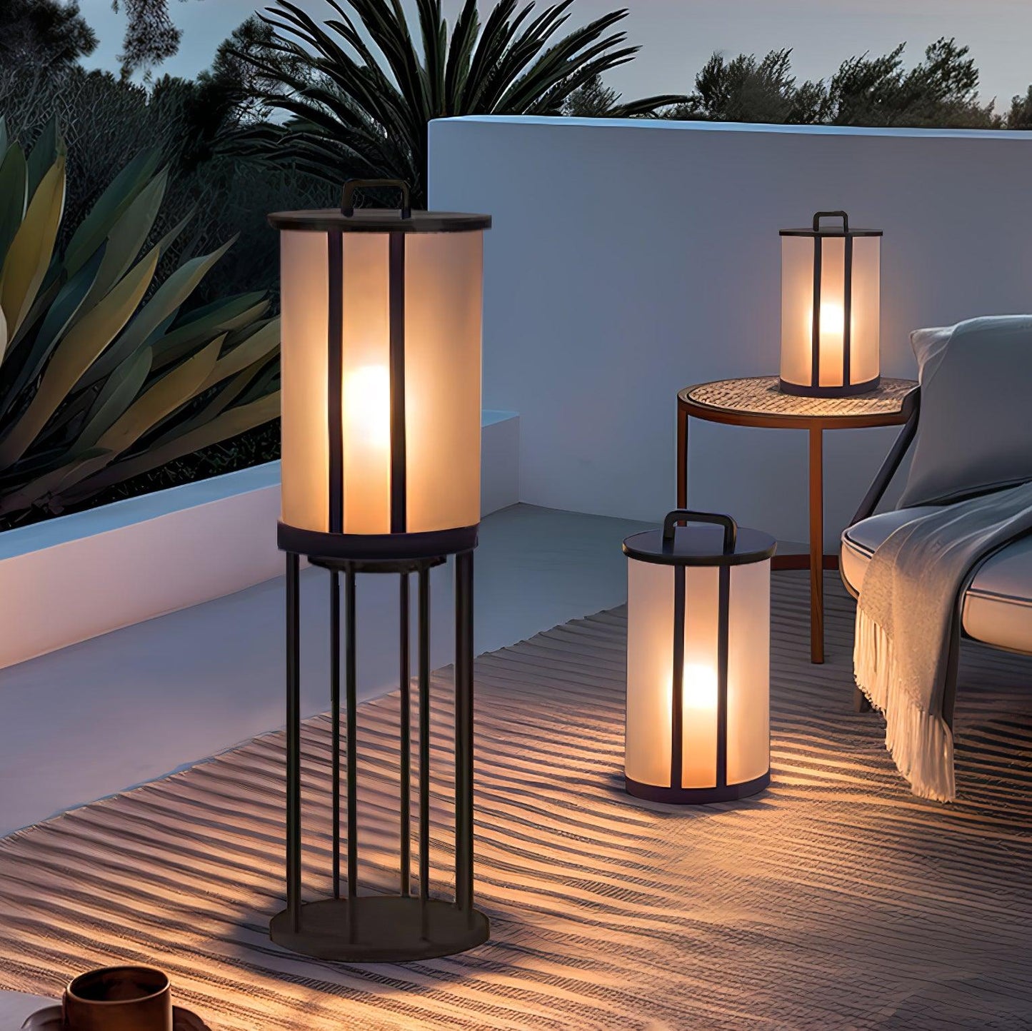 Round Pillar Acrylic Lantern Landscape light Outdoor Lamp