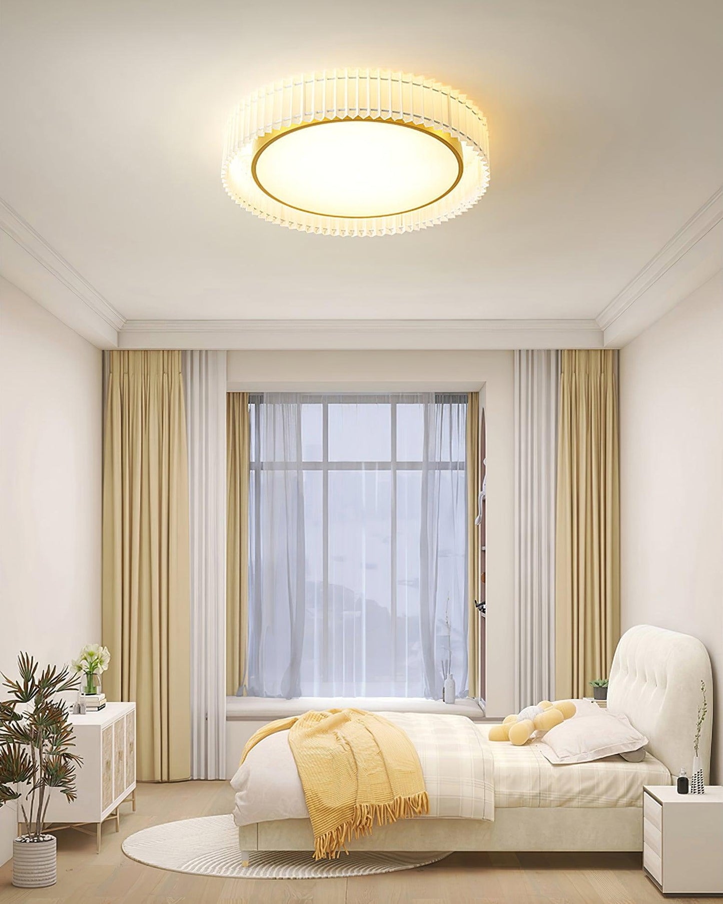 Round Pleated Overhead light Ceiling Lamp