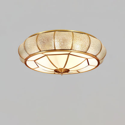 Round Textured Glass Flush mount light Ceiling Light