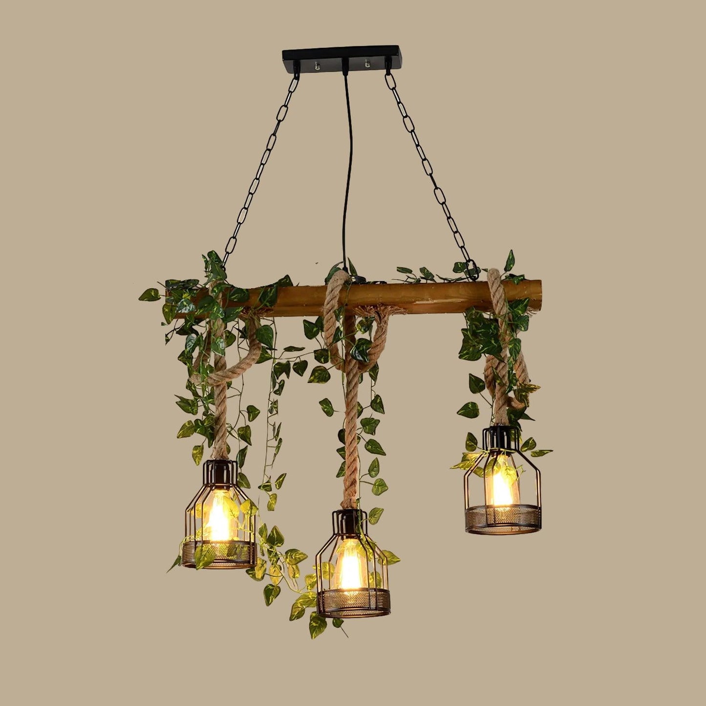 Rustic Wooden Pendant light Chandelier
