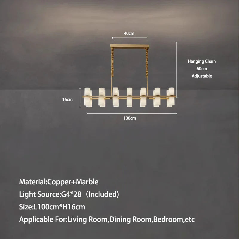 Moonshade Marble & Copper Chandelier