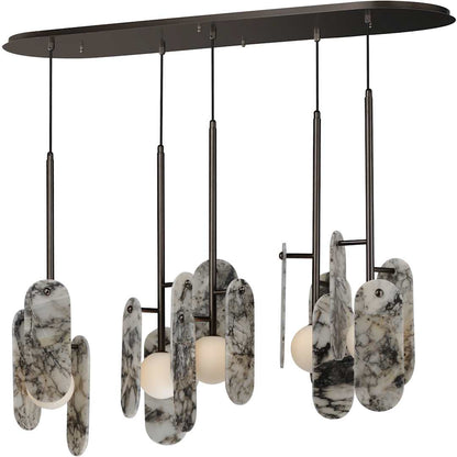 Megalith 5 Light 48" Wide LED Linear Chandelier by Nina Magon
