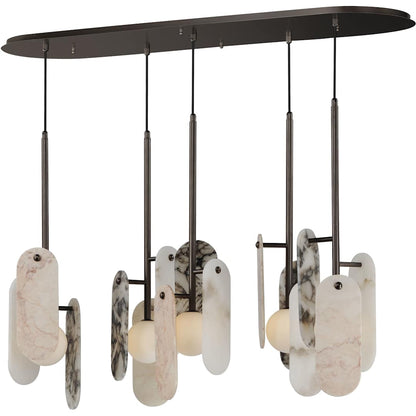 Megalith 5 Light 48" Wide LED Linear Chandelier by Nina Magon