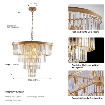 23.6" Gio Crystal Chandelier