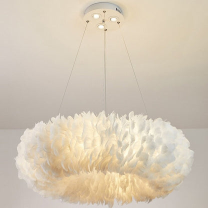 Natural Goose FeatherCeiling Light