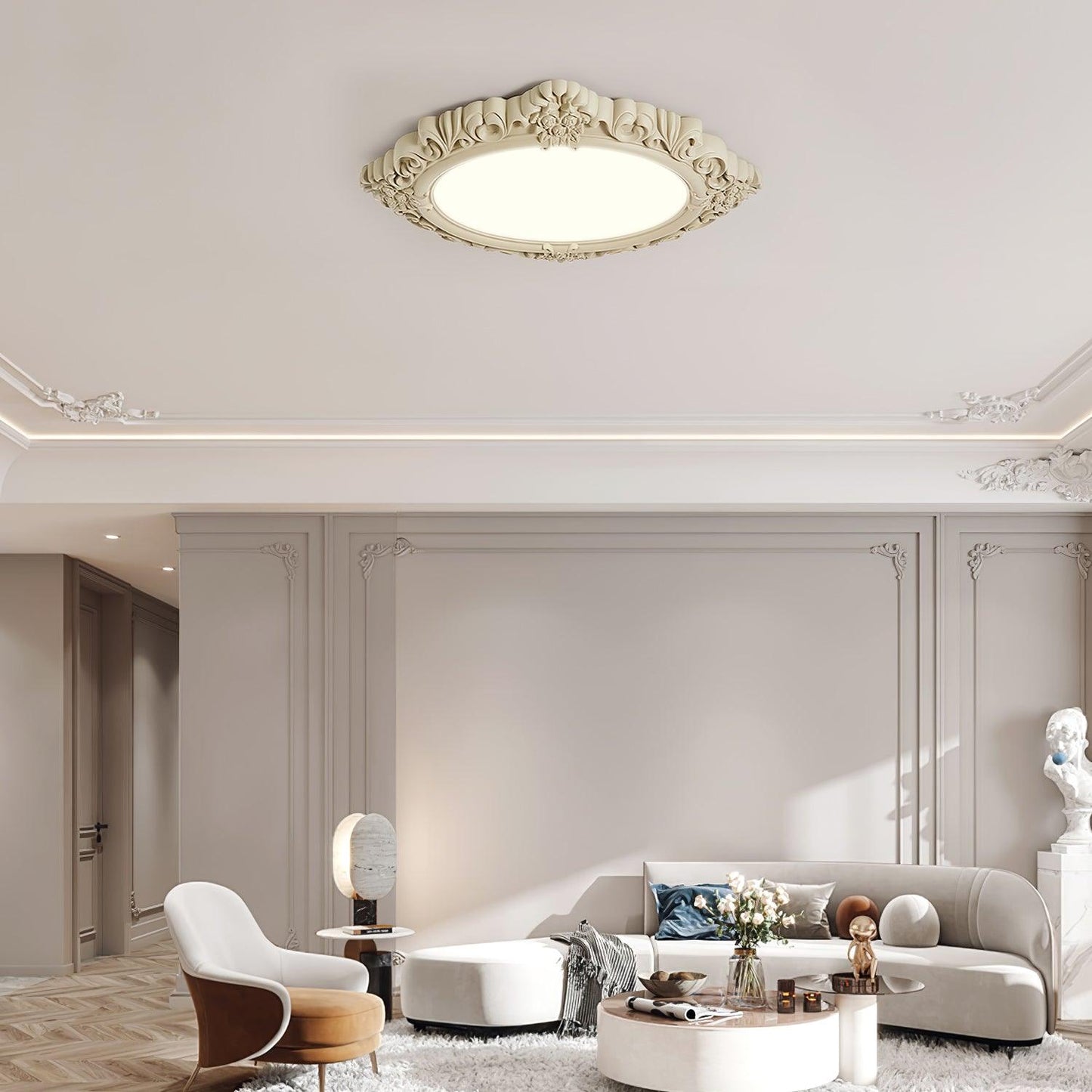 Sculpted Resin Flush mount light Ceiling Lamp