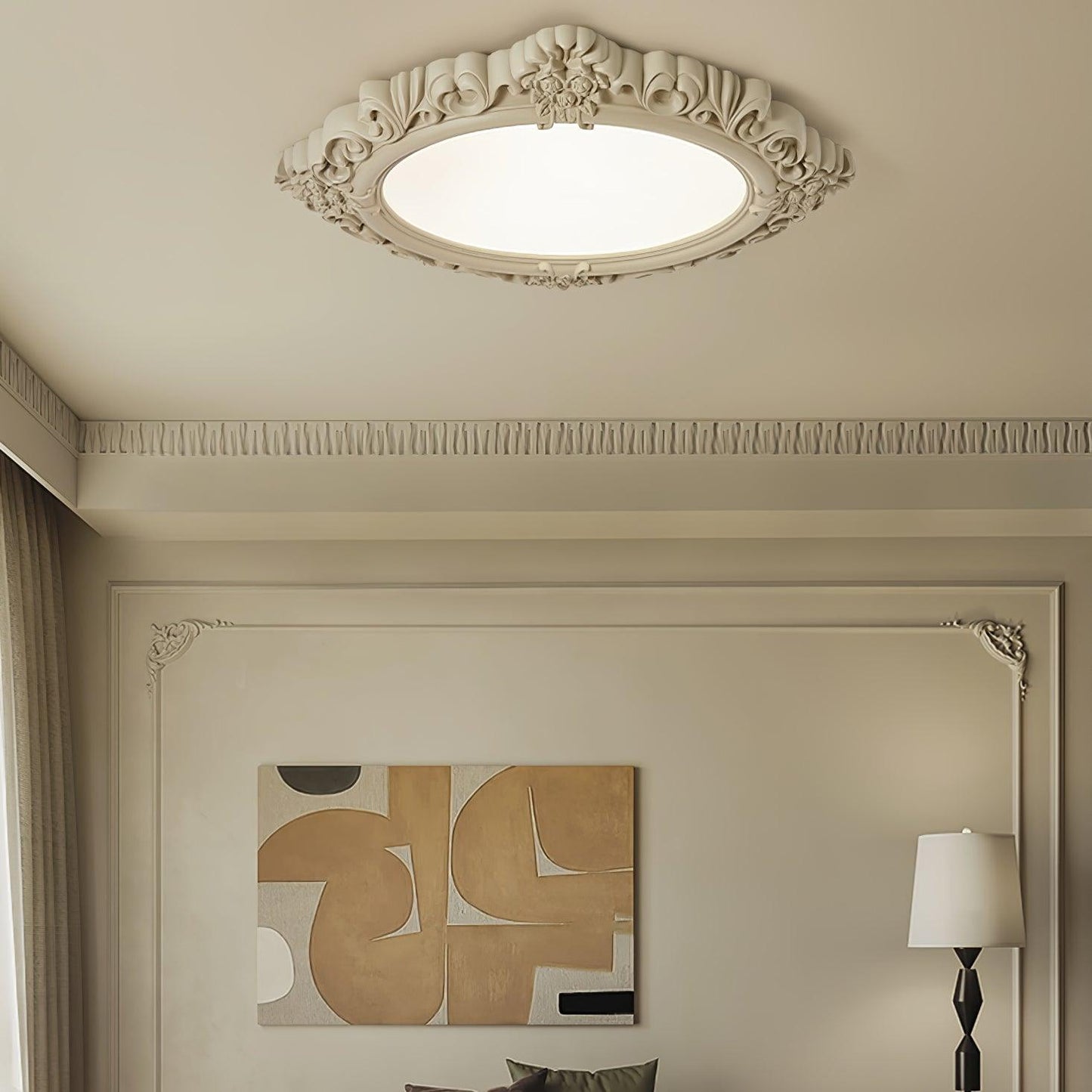 Sculpted Resin Flush mount light Ceiling Lamp