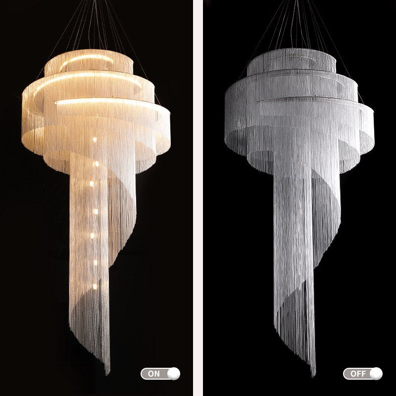 Cadena Metal Chain Tassel Entryway Chandelier