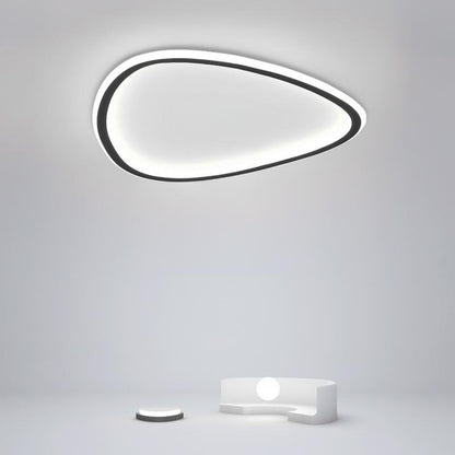 Black Abstract Shaped Industrial Flush Mount Bedroom Ceiling Lights