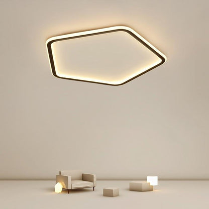 Nordic Hexagon Modern Flush Mount Lights Black Iron Ceiling Lights