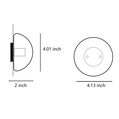 Round Bowl Glass LED Waterproof Transparent Rustic Outdoor Wall Lights