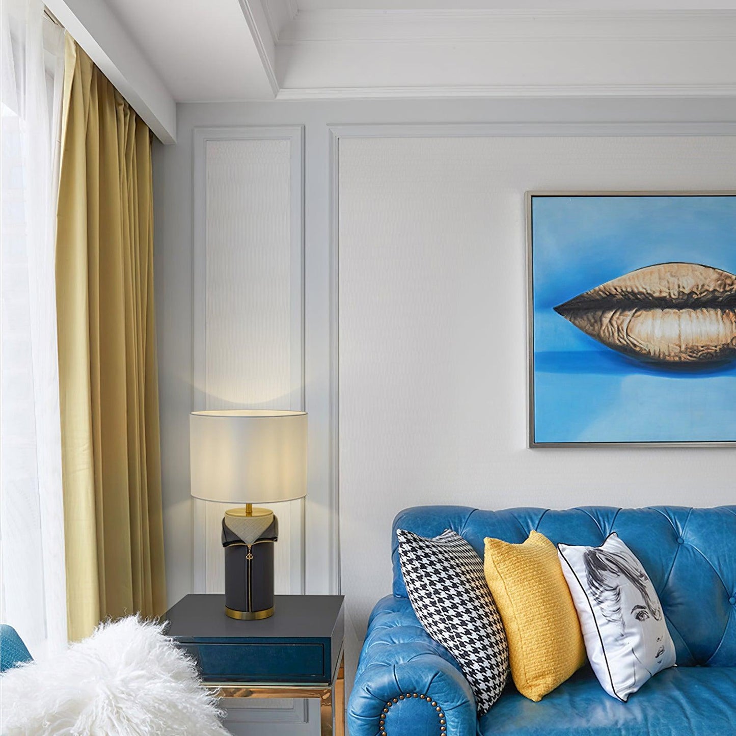 Vintage Leather Accent lamp Table Lamp