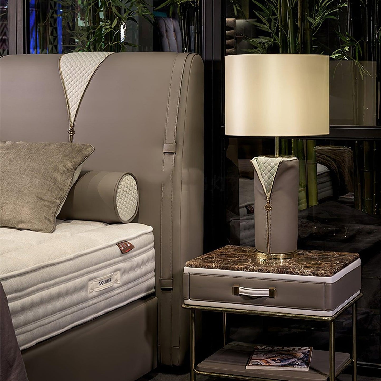 Vintage Leather Accent lamp Table Lamp