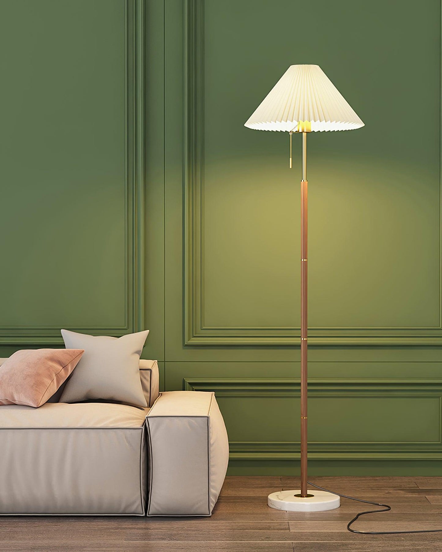 Vintage Pleated Accent Lamp Floor Lamp