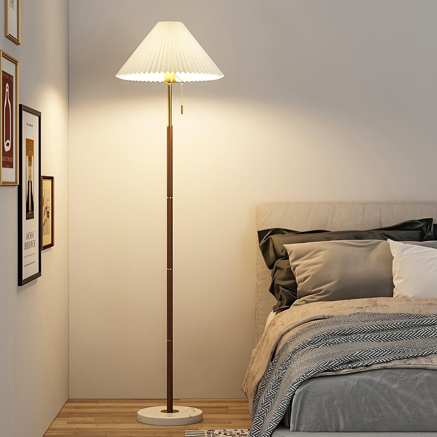 Vintage Pleated Accent Lamp Floor Lamp