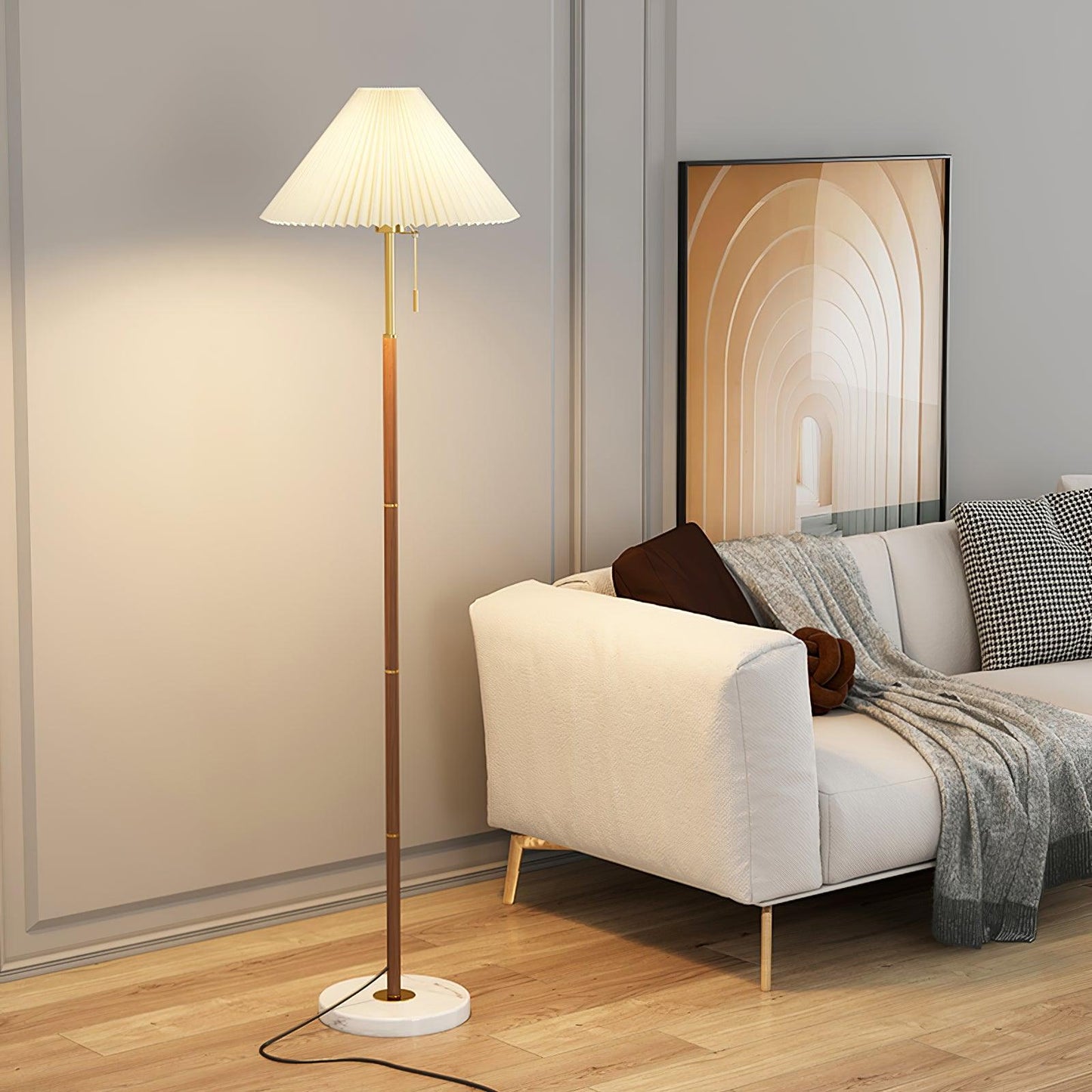 Vintage Pleated Accent Lamp Floor Lamp