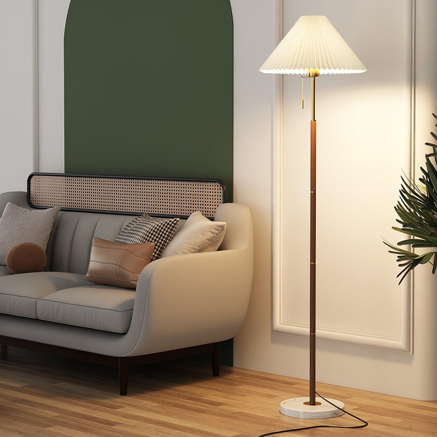 Vintage Pleated Accent Lamp Floor Lamp