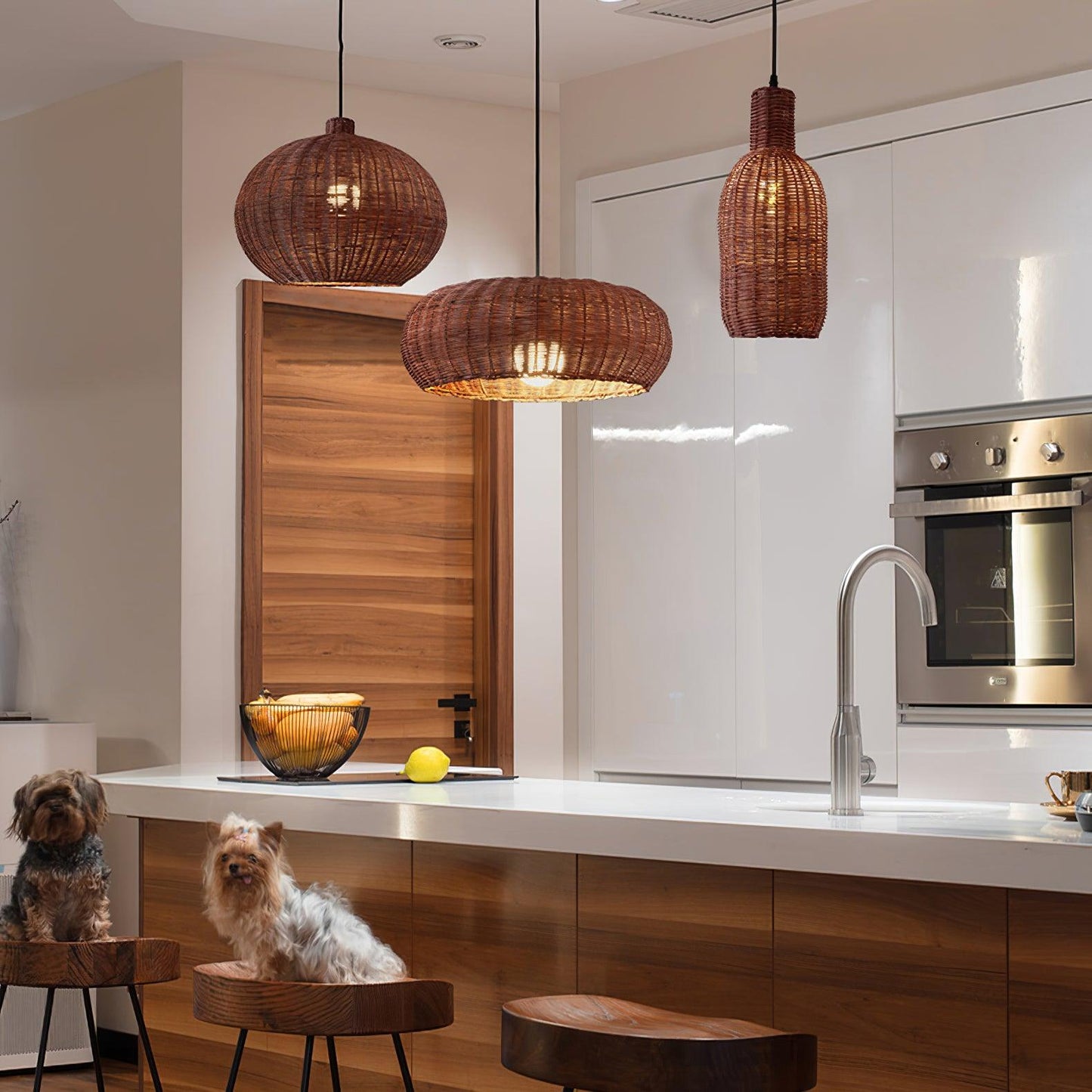 Vintage Rattan Droplight Pendant Lamp