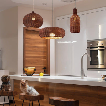 Vintage Rattan Droplight Pendant Lamp