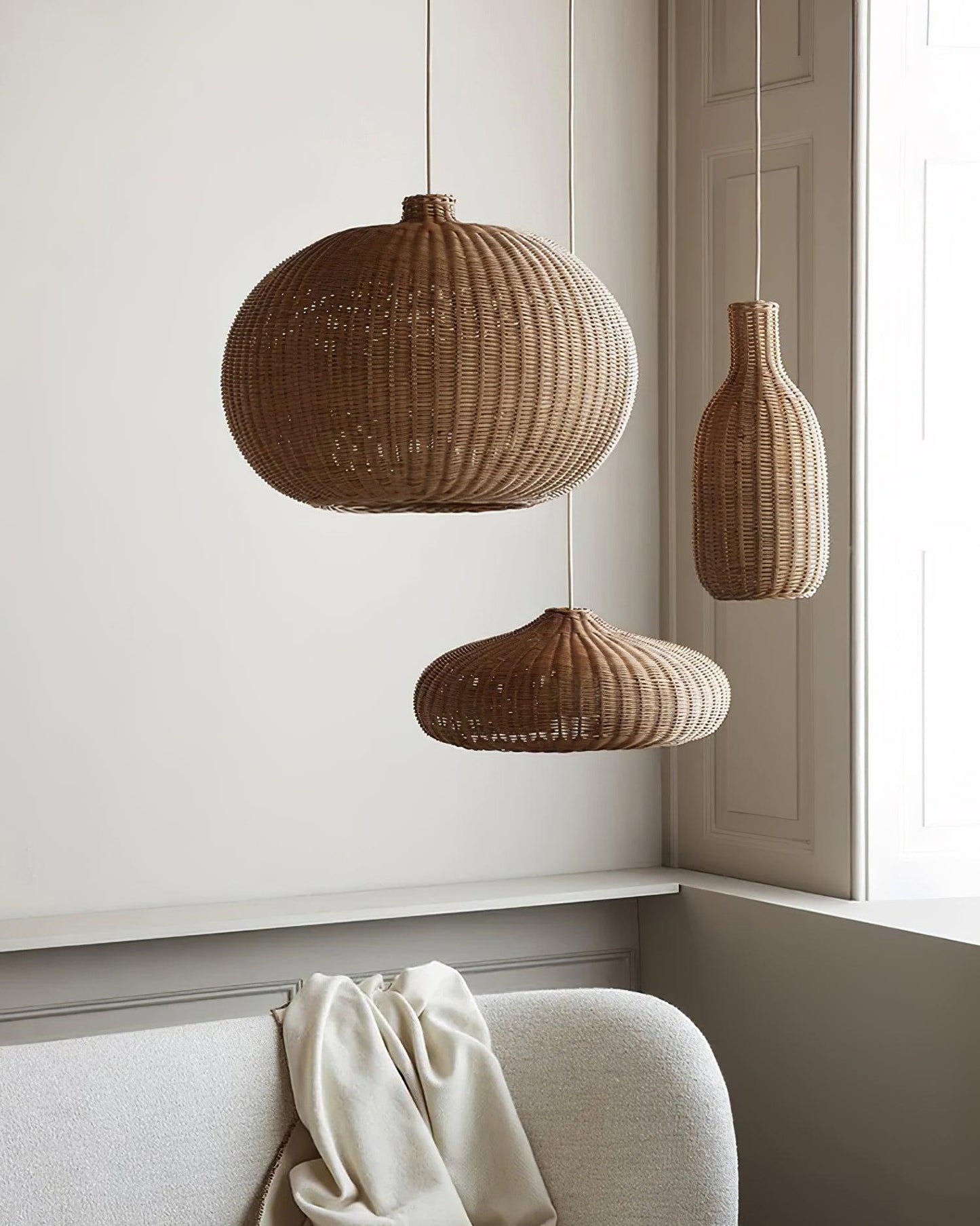 Vintage Rattan Droplight Pendant Lamp