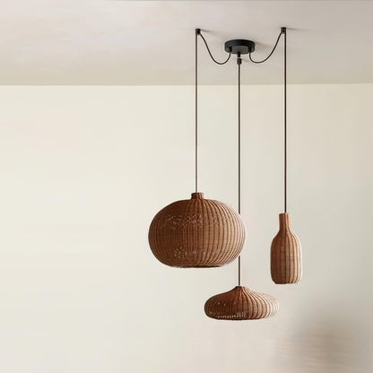 Vintage Rattan Droplight Pendant Lamp